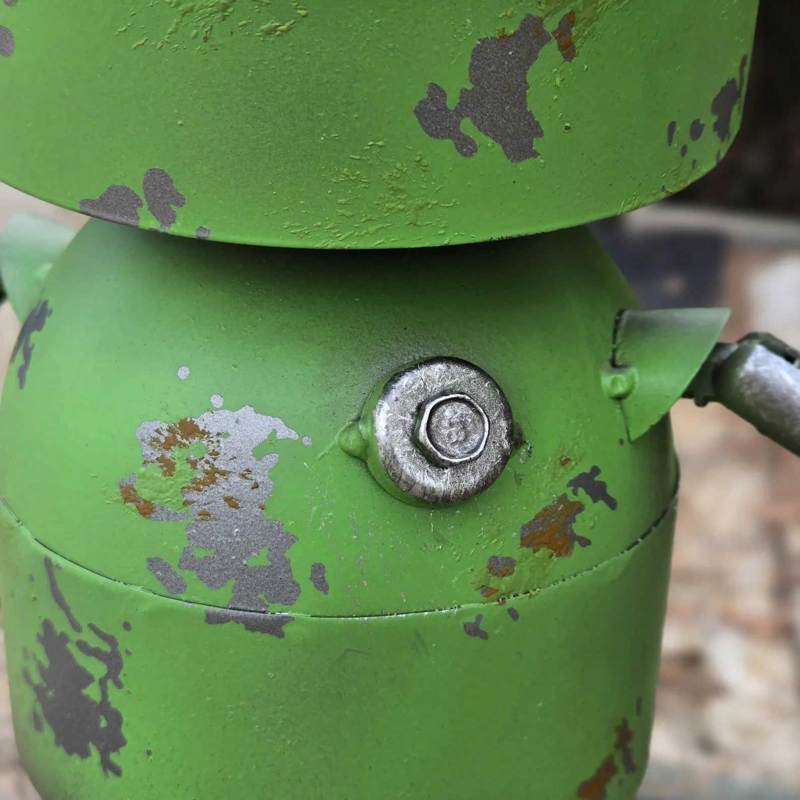 Vintage Metal Garden Robot | Retro Coffee Machine Sculpture | Minion Inspired