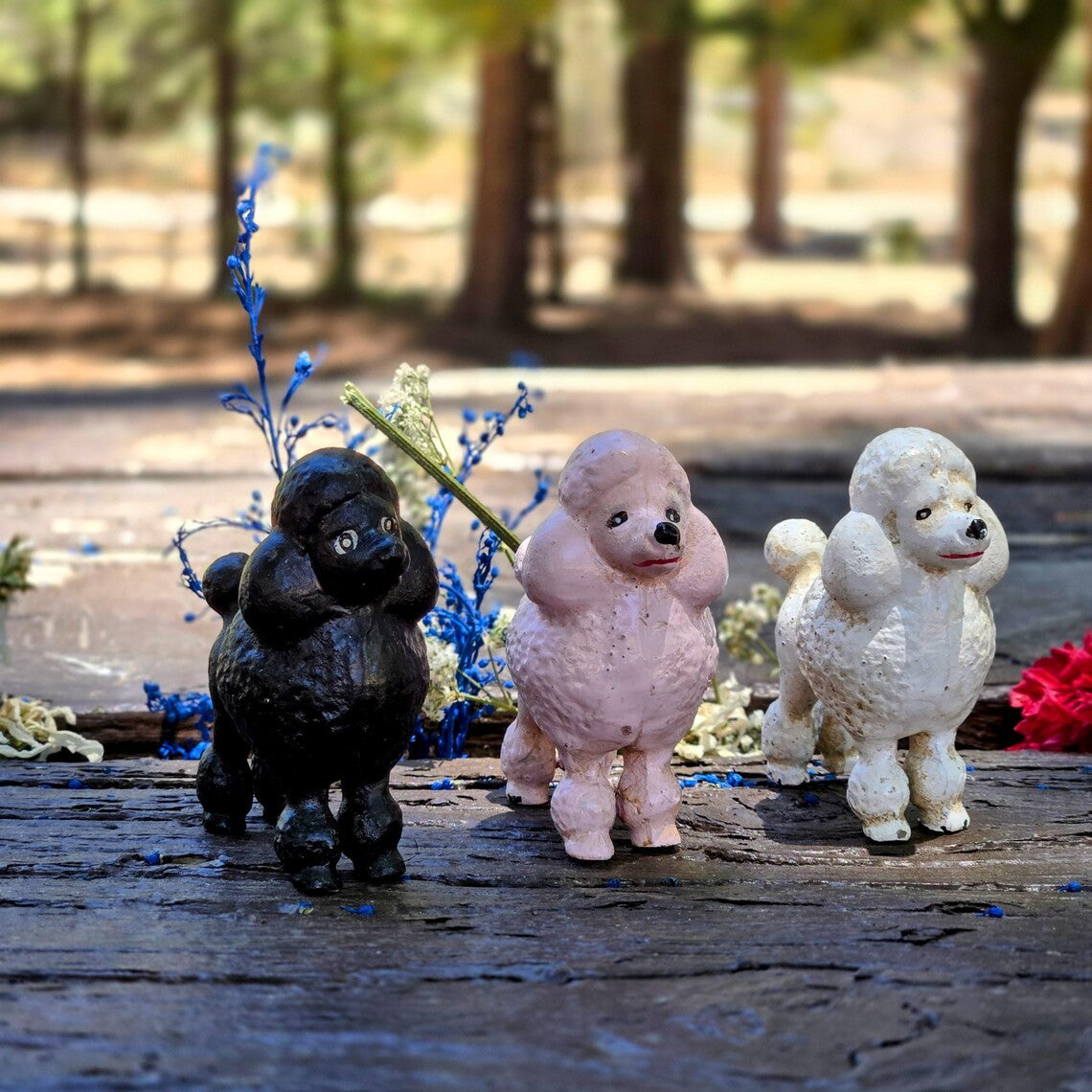 Cast Iron Puppy Paperweight Vintage Dog Figurine Rustic Heavy Metal Pet